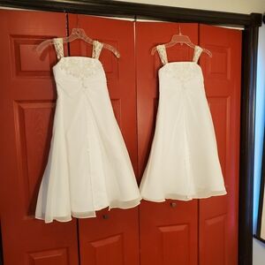 David's Bridal White Kids Formal Dress